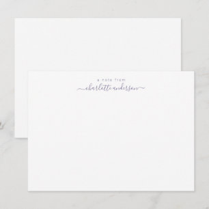 Minimalistische Lavendel Script Lettering Persoonl Bedankkaart