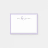 Minimalistische Lavendel Script Tweegrens Monogram Post-it® Notes (Voorkant)