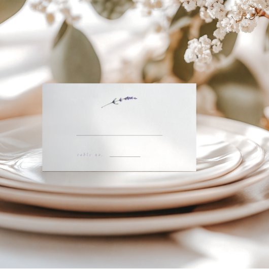 Minimalistische Lavendel Stem Wedding Escort Kaart Plaatskaartje