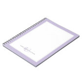 Minimalistische Lavendel Twee Rand Monogram Notitieboek (Linkerzijde)