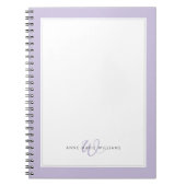 Minimalistische Lavendel Twee Rand Monogram Notitieboek (Voorkant)