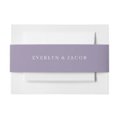 Minimalistische Lavendel Uitnodiging Buikband Uitnodigingen Wikkel (Voorkant Voorbeeld)