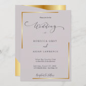 minimalistische lavendel uitnodiging, verfijnde ev kaart (Voorkant / Achterkant)