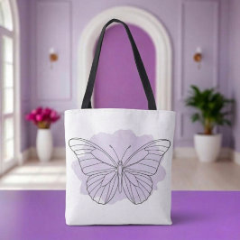 Minimalistische Lavendel Vlinder Watercolor Tas
