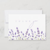 Minimalistische Lavendel Wildflowers Initialen bru Bedankkaart (Voorkant)