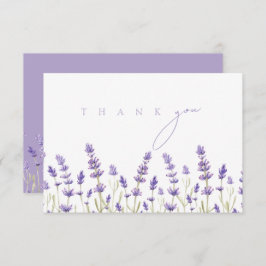 Minimalistische Lavendel Wildflowers Initialen bru Bedankkaart