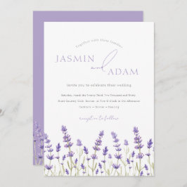 Minimalistische Lavendel Wildflowers Initialen bru Kaart