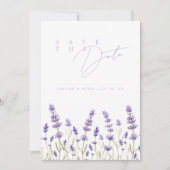 Minimalistische Lavendel Wildflowers Initialen bru Save The Date (Voorkant)