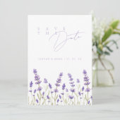 Minimalistische Lavendel Wildflowers Initialen bru Save The Date (Staand voorkant)