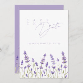 Minimalistische Lavendel Wildflowers Initialen bru Save The Date