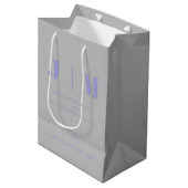 Minimalistische Lavendel Zilveren Eenvoudige Trouw Medium Cadeauzakje (Voorkant Gekanteld)