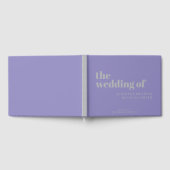 Minimalistische Lavendel Zilveren Swash Trouw Gastenboek (Volledig)