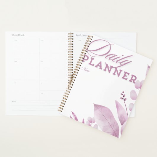 Minimalistische Lavendelblad Dagelijkse Planner (Display)