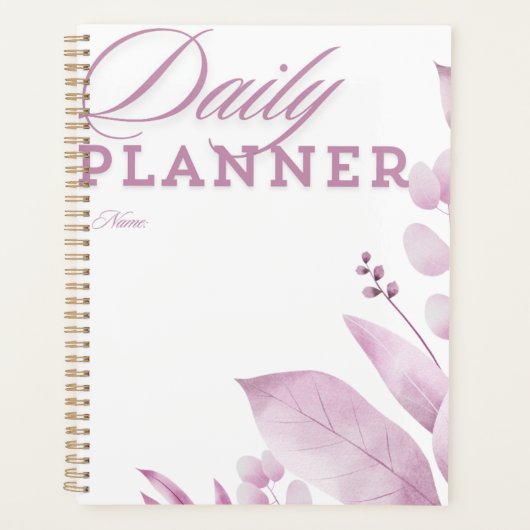 Minimalistische Lavendelblad Dagelijkse Planner (Voorkant)
