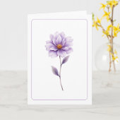 Minimalistische Lavendelbloem Witte Vouwkaart Kaart (Gele Bloem)