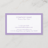 Minimalistische lavendelrand op wit visitekaartje (Achterkant)