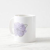 Minimalistische Lavendelvlinder Watercolor Mok (Voorkant links)