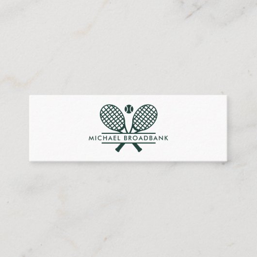 Minimalistische Lawn Tennis Professionele Sportcoa Mini Visitekaartje (Voorkant)