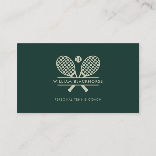 Minimalistische Lawn Tennis Professionele Sportcoa Visitekaartje (Voorkant)