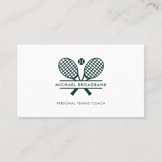 Minimalistische Lawn Tennis Professionele Sportcoa Visitekaartje (Voorkant)