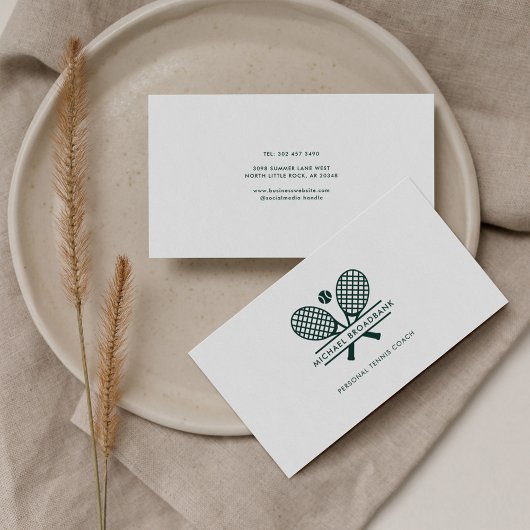 Minimalistische Lawn Tennis Professionele Sportcoa Visitekaartje