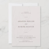 Minimalistische Leaf bruiloft uitnodiging (Voorkant)