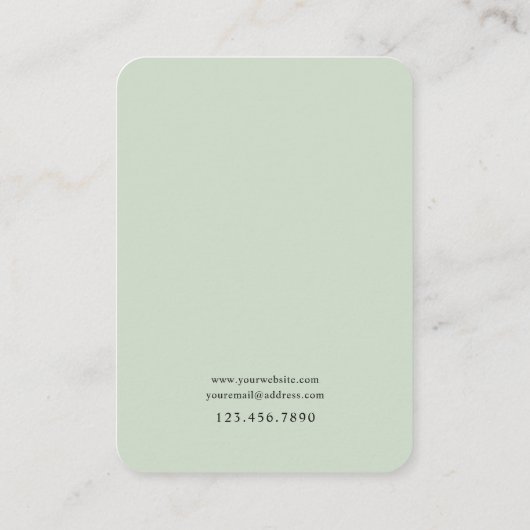 Minimalistische Leaf Line Art Sieraden Kaart Visitekaartje (Achterkant)