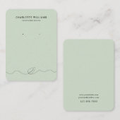 Minimalistische Leaf Line Art Sieraden Kaart Visitekaartje (Voorkant / Achterkant)