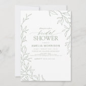 Minimalistische Leaf Modern Sage Green Vrijgezelle Kaart (Voorkant)