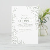 Minimalistische Leaf Modern Sage Green Vrijgezelle Kaart (Staand voorkant)