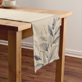 Minimalistische Leafy Elegance Tafelloper – Neutra