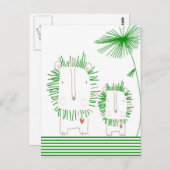 Minimalistische leeuw - groen briefkaart (Voorkant / Achterkant)