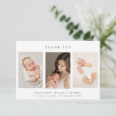Minimalistische legant Dank u 3 foto's Bedankkaart (Staand voorkant)