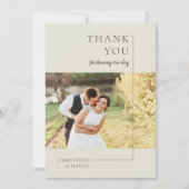 Minimalistische legant Dank u Kaart voor bruiloft (Voorkant)