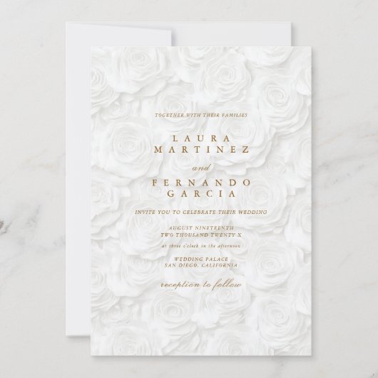 Minimalistische legante bruiloft kaart (Voorkant)