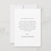 Minimalistische legante foto-bruiloft Hartelijk da Bedankkaart (Achterkant)