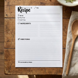 Minimalistische lege receptpagina's / modern papie