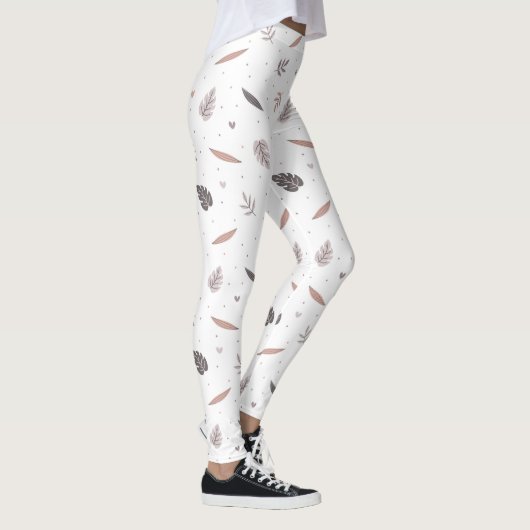 Minimalistische Leggings van het bladpatroon (Rechts)
