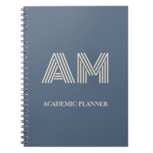 Minimalistische leiste blau en zandbeige monogram