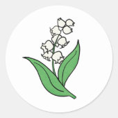 Minimalistische Lelie van de Vallei Trouwen Ronde Sticker (Voorkant)