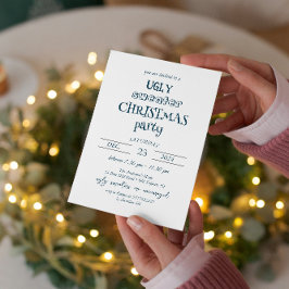 Minimalistische lelijke trui kerstfeest uitnodigin kaart