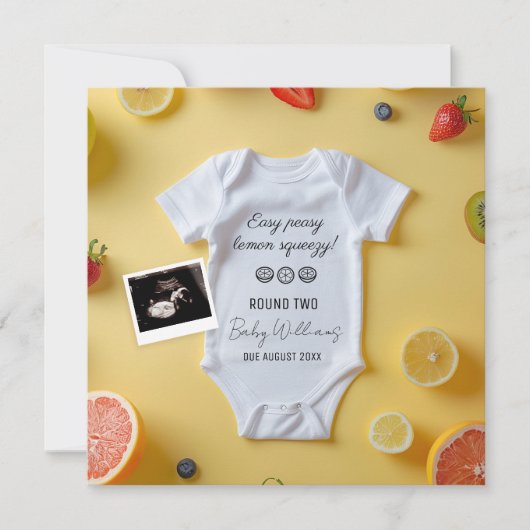 Minimalistische Lemmon 2e Baby aankondiging (Voorkant)