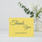 Minimalistische Lemon Chiffon Custom Bedankkaart (Staand voorkant)