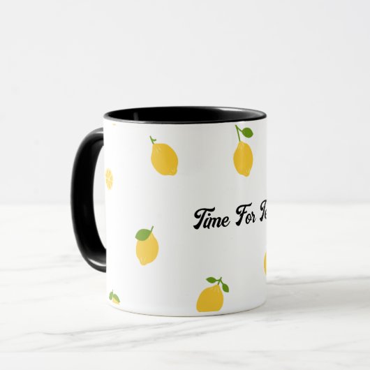 Minimalistische Lemon Pattern Keramische Mok (Voorkant links)