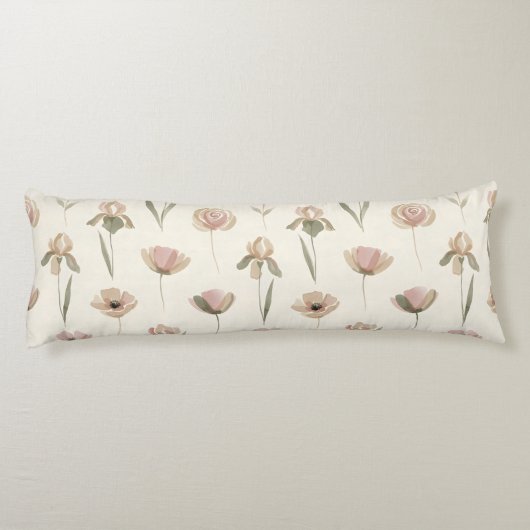 Minimalistische lente bloemenkussen lichaamskussen (Achterkant)
