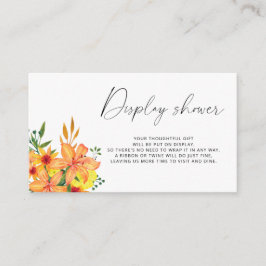 Minimalistische lente display douche informatiekaartje