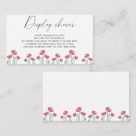 Minimalistische lente displaydouche informatiekaartje