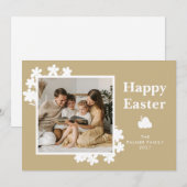 Minimalistische lente Pasen gepersonaliseerde gezi Feestdagenkaart (Voorkant / Achterkant)