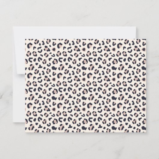 Minimalistische Leopard Print Border Note Kaart (Achterkant)