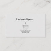 Minimalistische leraar Frans Visitekaartje (Achterkant)